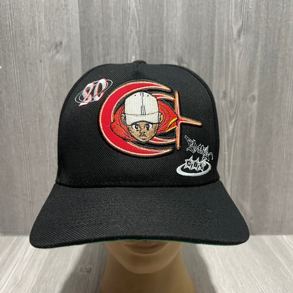 Chris Brown Breezy Bowl 2023 Snapback Hat Black Green Underbrim Anime Embroidery